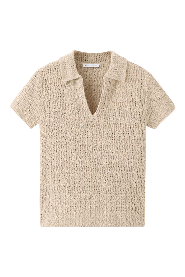 Open Stitch Polo Sweater, Alternate, color, SAND