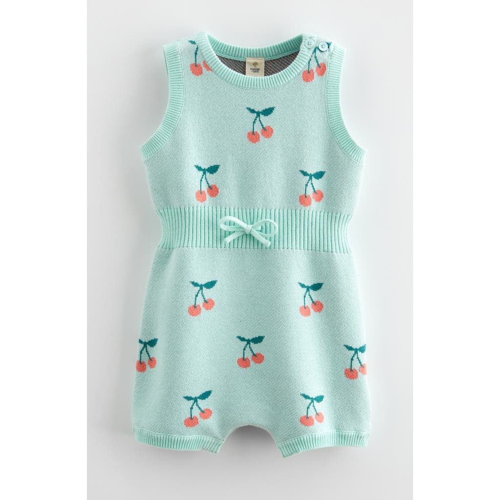 Shop Tucker + Tate Ribbed Waist Cotton Romper In Green Yucca Cherries