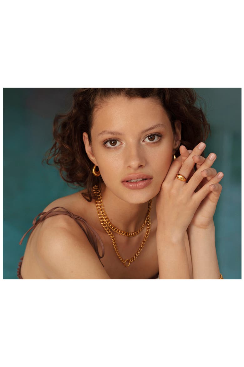 Groove Curb Chain Necklace, Alternate, color, 18CT GOLD VERMEIL