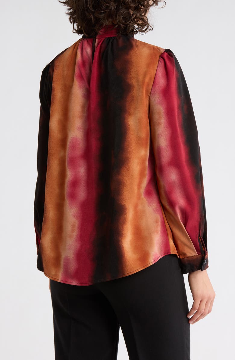 Adrianna Papell Side Bow Neck Top, Alternate, color, Cranberry Watercolor