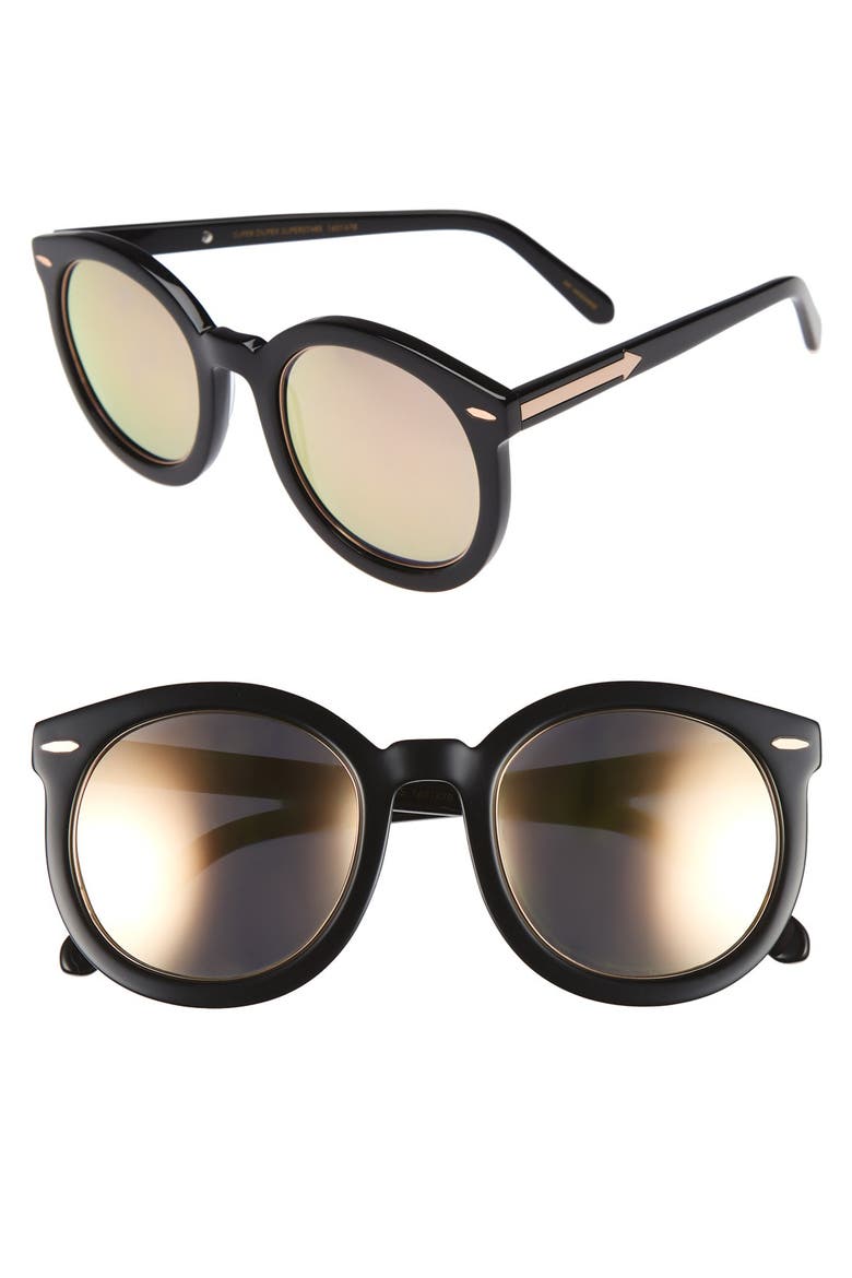 'Super Duper Superstars' 53mm Sunglasses, Main, color, BLACK WITH ROSE GOLD