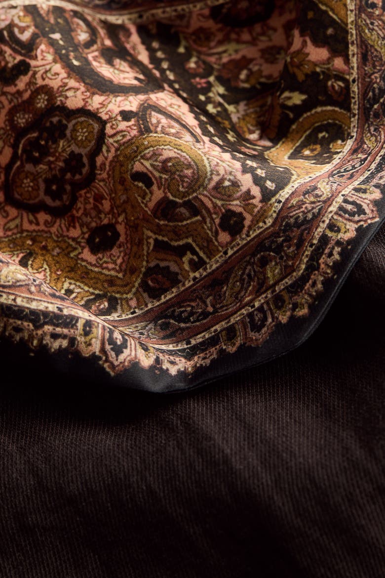 Scarf-detail Linen-blend Trousers, Alternate, color, Dark brown