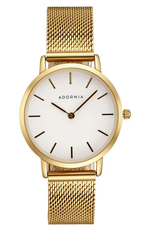 Frankfurt Quartz Mesh Strap Watch, 34mm