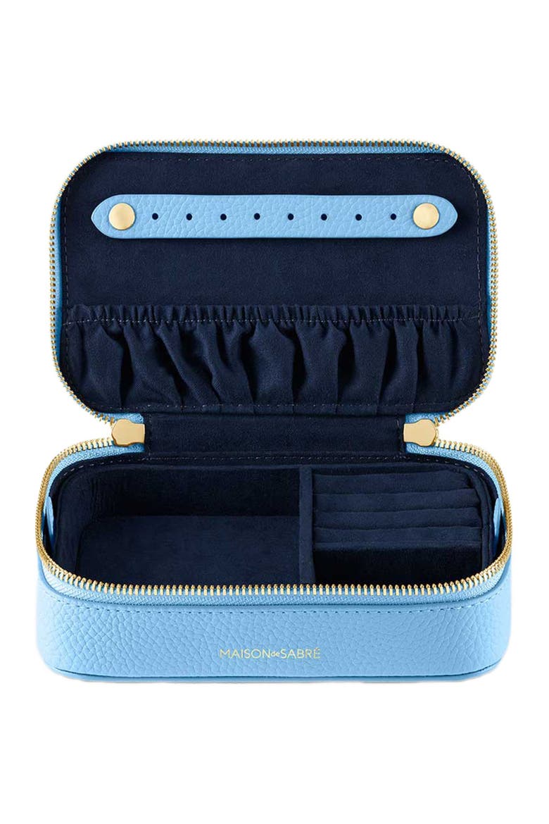 Leather Jewellery Case, Alternate, color, Sky Blue