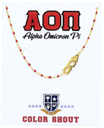 Color Shout Alpha Omicron Pi Greek Letter Side Set Necklace