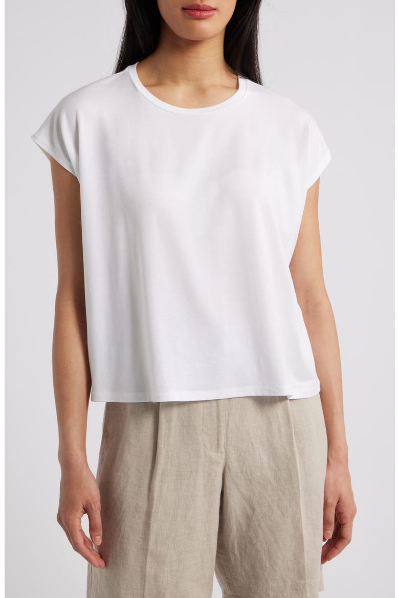 Short Sleeve Tencel® Lyocell T-Shirt, Main, color, WHITE