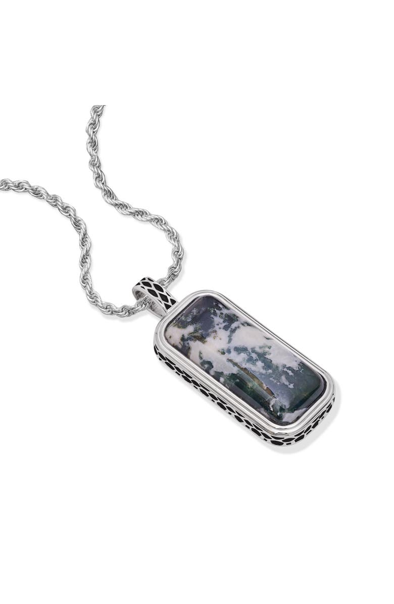 LuvMyJewelry Tree Agate Sterling Silver Men Tag Necklace, Alternate, color, Silver