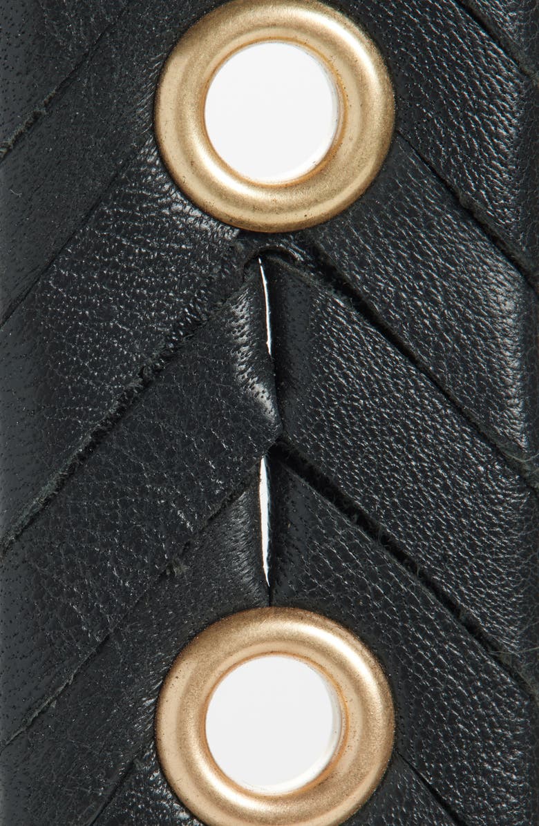 AllSaints Woven Leather Eyelet Belt, Alternate, color,