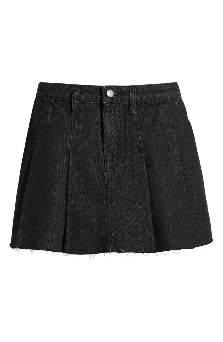 PTCL Everest Pleat Denim Miniskirt, Alternate, color, Black