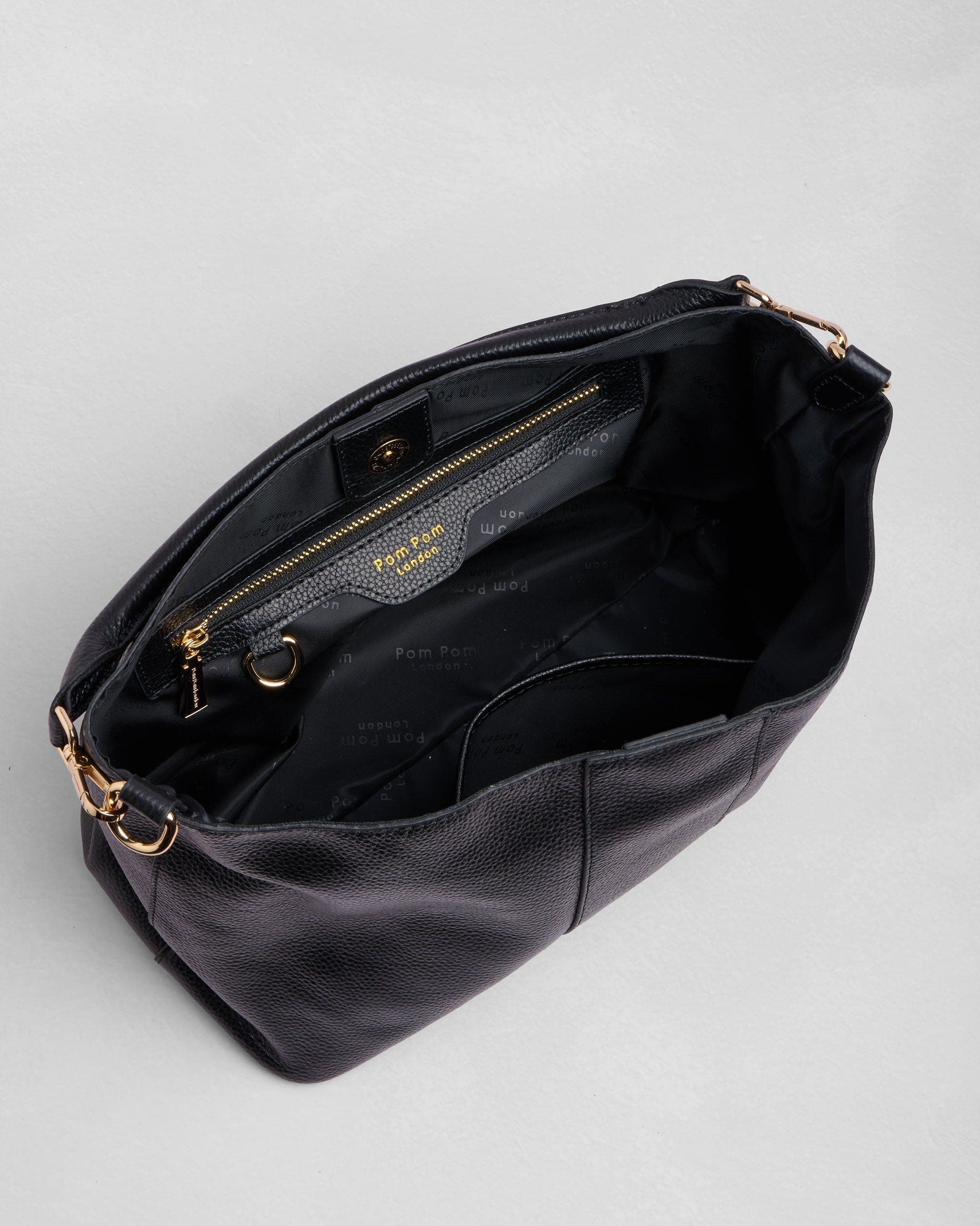 Pom Pom London Lambeth Plus Bag, Alternate, color, Black