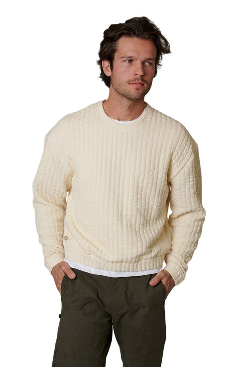 ニット・セーター Needles Track Crewneck Man to Man Ivory QV306IVORY QV306IVOR NEEDLES(ニードルズ) Track Crew Neck Shirt - Poly Smooth