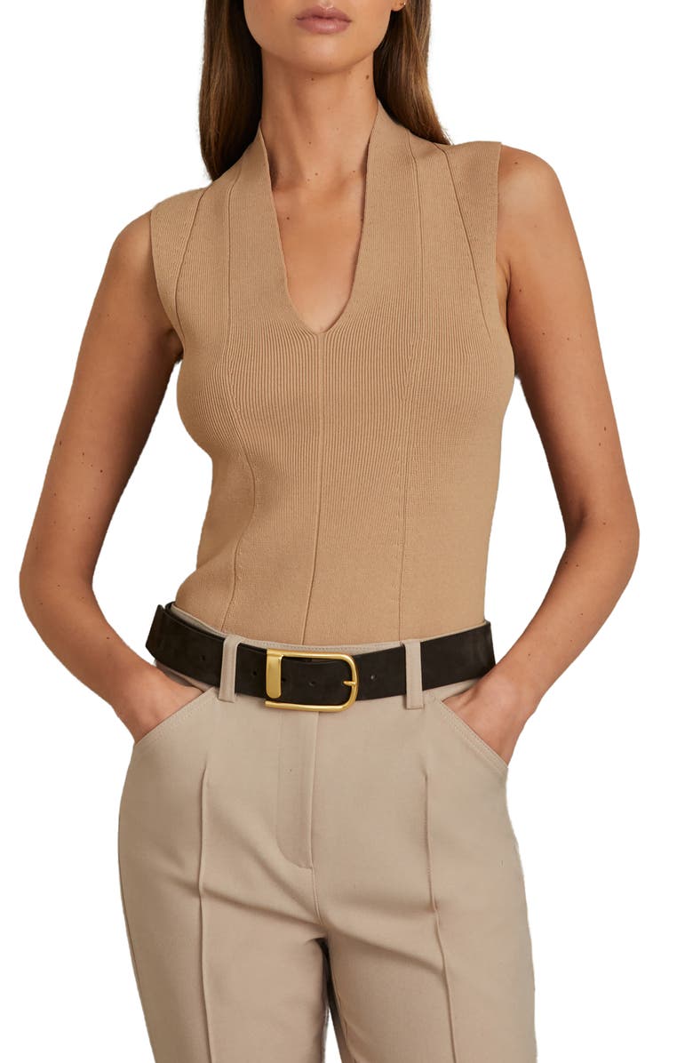 Reiss Kimmy Rib Sleeveless Top, Main, color,