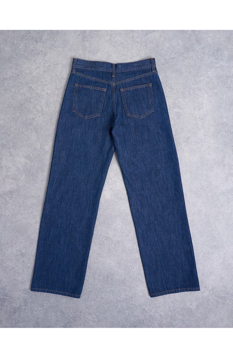 Topshop Low Rise Straight Leg Jeans, Alternate, color, Medium Blue