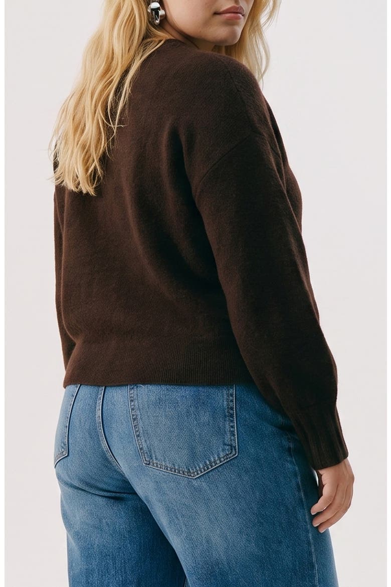Crewneck Pullover Sweater, Alternate, color, CHOCOLATE TORTE MELANGE