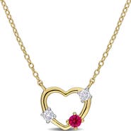 Julianna B. Created Ruby & Lab-Grown Diamond Heart Necklace