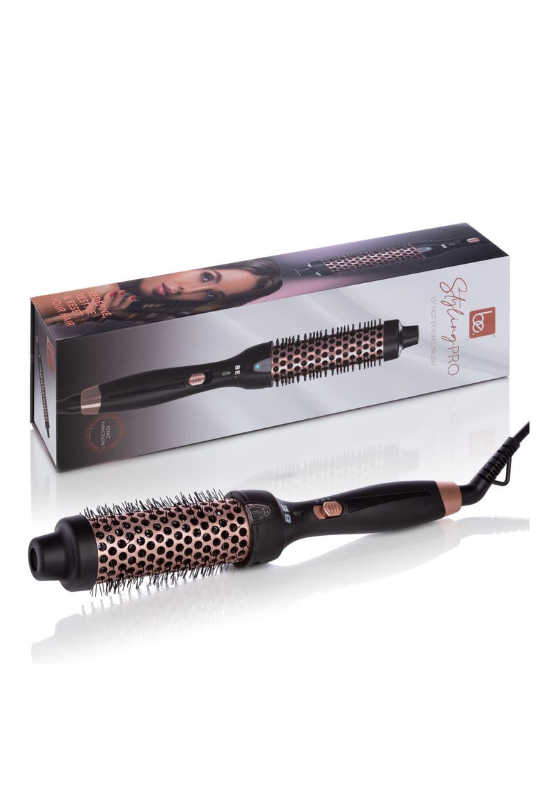 StylingPro by BE Hot Styling Brush, Main, color, BLACK/ ROSE GOLD