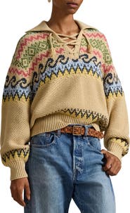 Polo Ralph Lauren Fair Isle Cotton & Wool Blend Sweater