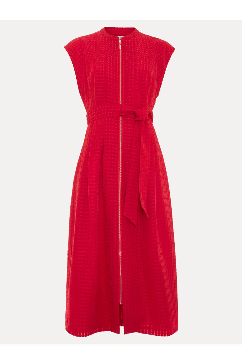 Elvira Zip Front Midi Dress, Alternate, color, Red