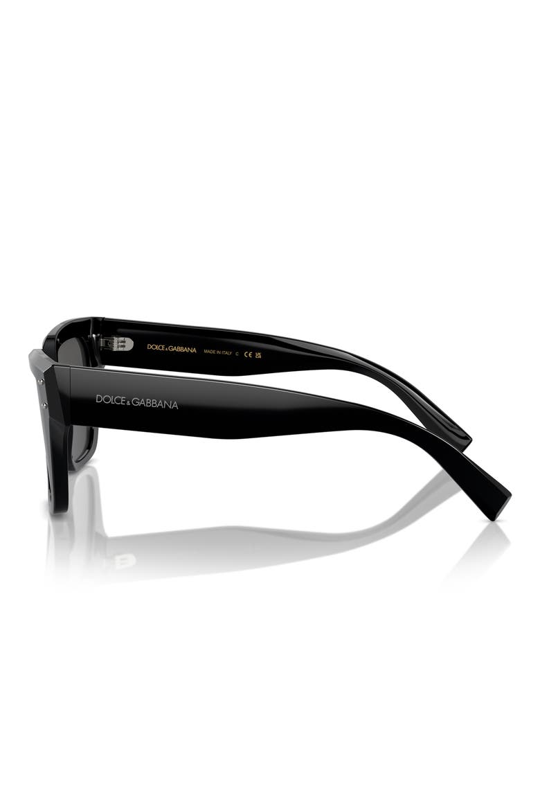 52mm Square Sunglasses, Alternate, color, BLACK