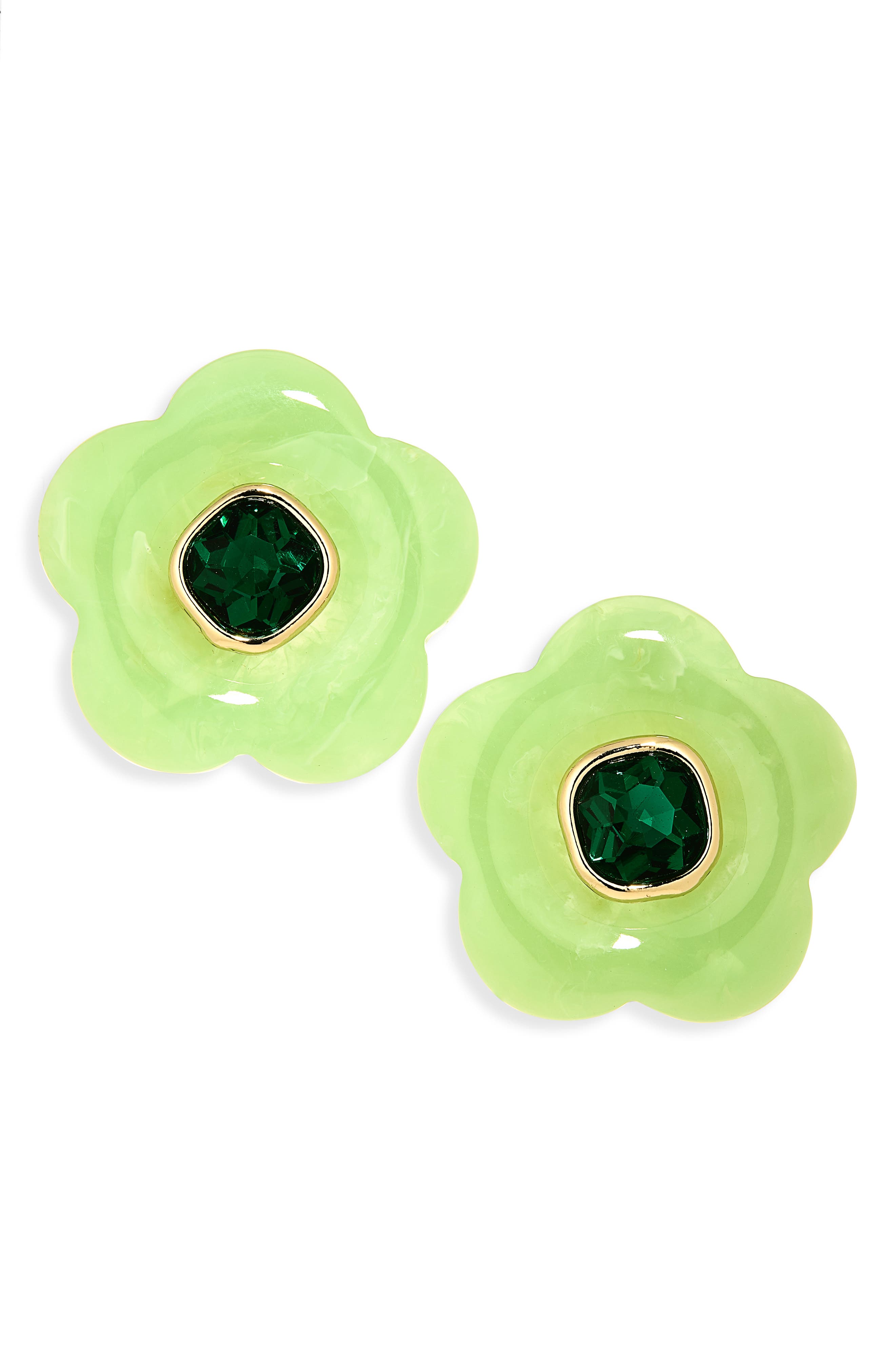 NATASHA Crystal & Resin Flower Stud Earrings
