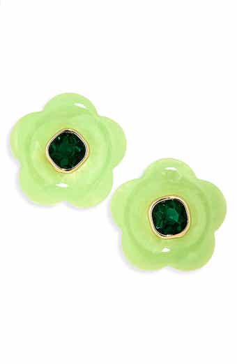 Crystal & Resin Flower Stud Earrings