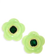 NATASHA Crystal & Resin Flower Stud Earrings