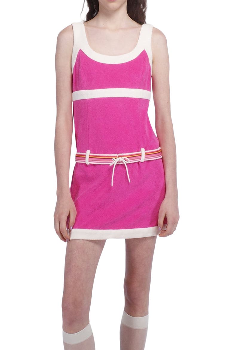 Cabana Terry Belted Dress, Main, color, FUCHSIA PINK