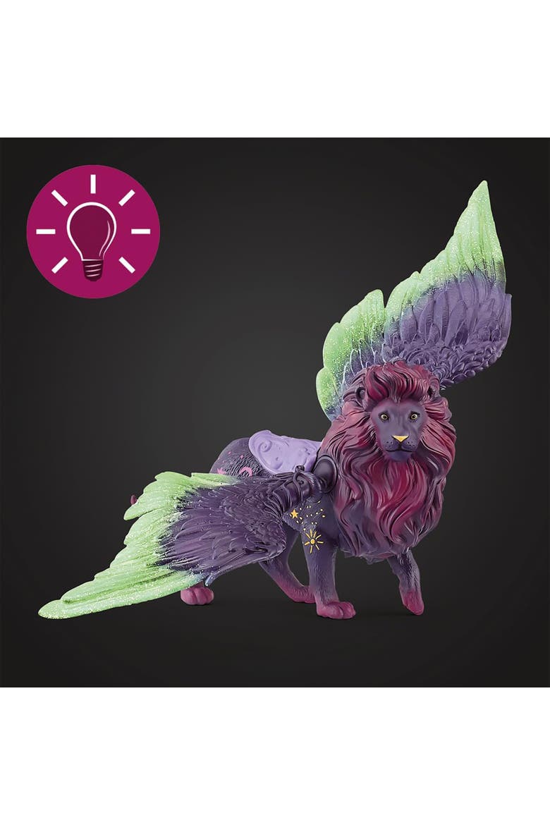 Bayala Moon Lion 10 Inch Glitter Figurine, Glow in the Dark, Alternate, color, Multicolored