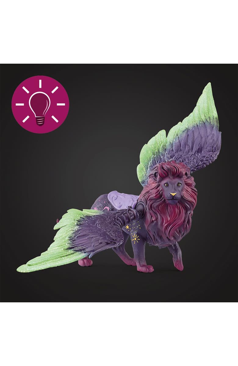 Schleich Bayala Moon Lion 10 Inch Glitter Figurine, Glow in the Dark, Alternate, color, Multicolored