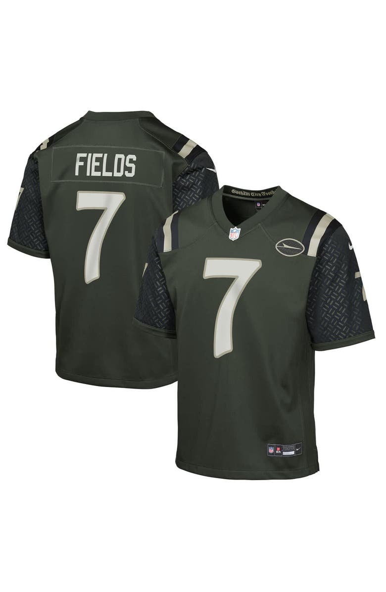 Nike Youth Nike Justin Fields Gotham Green New York Jets 2025 Rivalries Collection Game Jersey, Main, color, Green