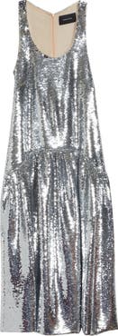 Simone Rocha Tapered Back Flounce Sequin Dress