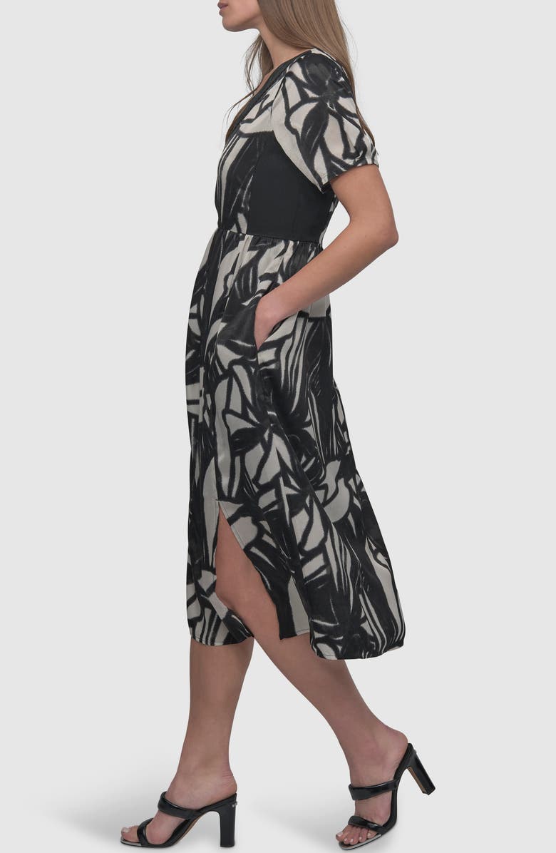 DKNY Print Ladder Stitch Dress, Alternate, color, 