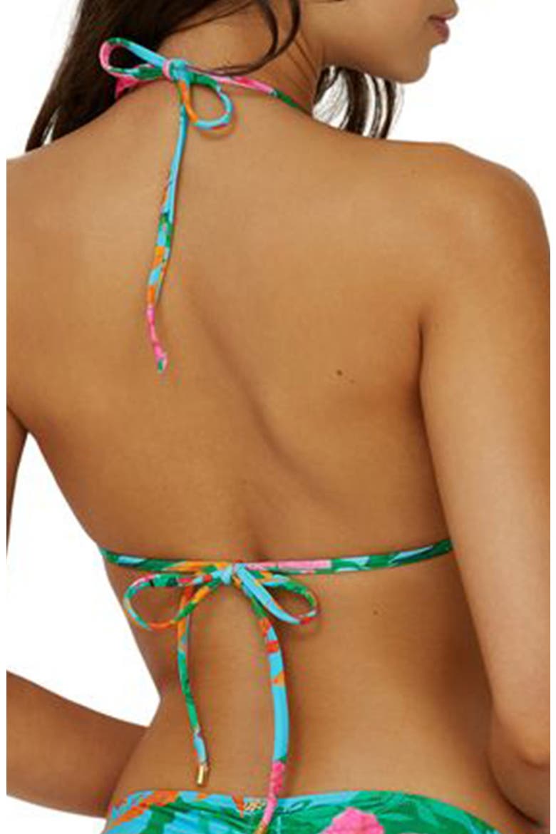 Embroidered Triangle Bikini Top, Alternate, color, ZINNIA