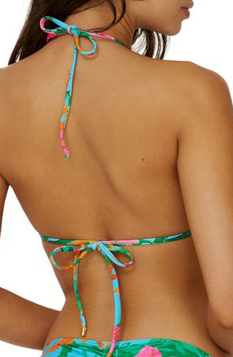 PQ SWIM Embroidered Triangle Bikini Top, Alternate, color, Zinnia