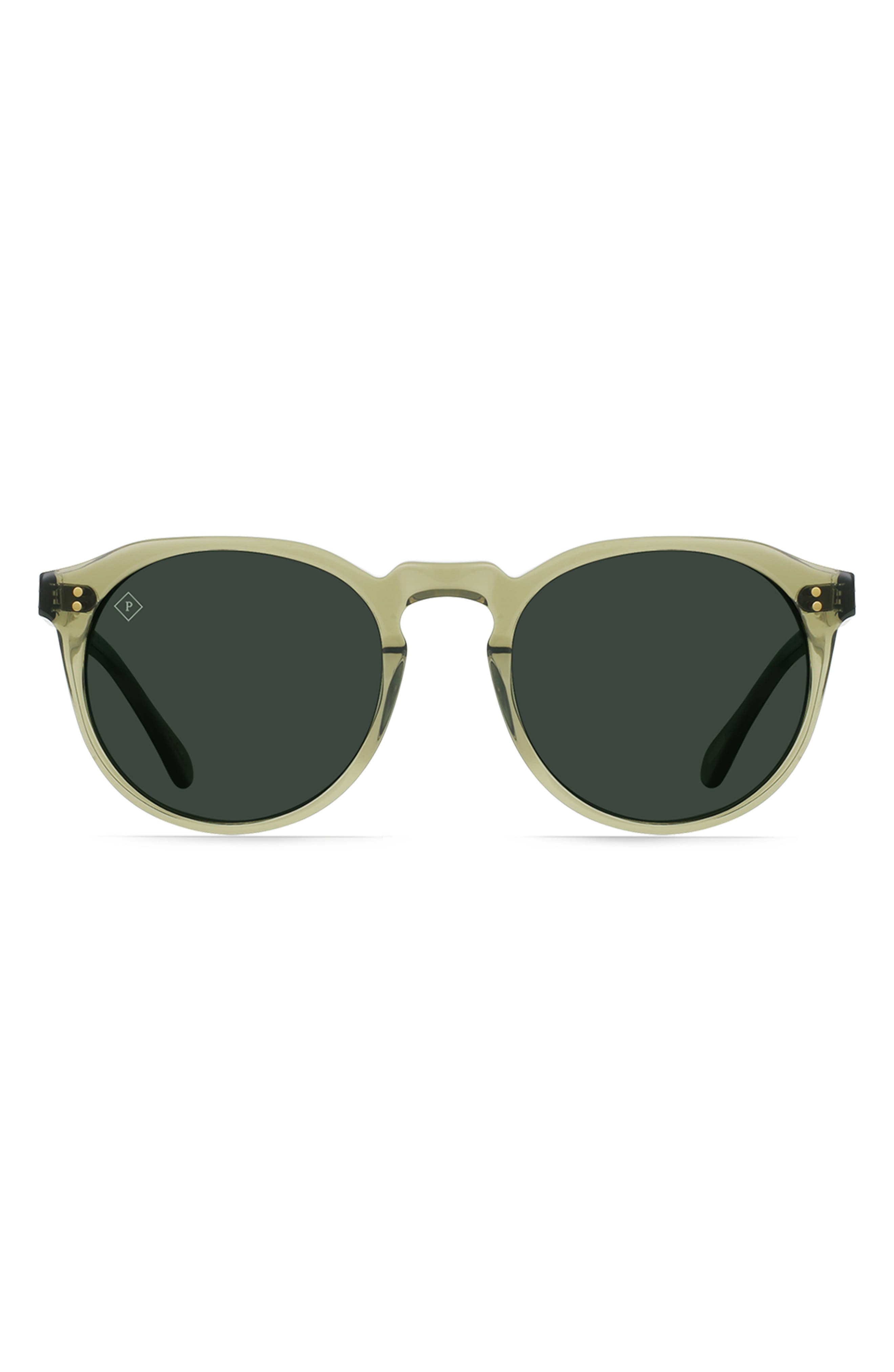 RAEN Remmy Polarized Round Sunglasses in Cambria/Green Polar 