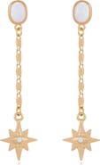 Ettika Opal Star Linear Drop Earrings