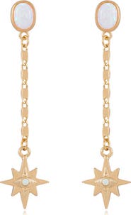 Ettika Opal Star Linear Drop Earrings