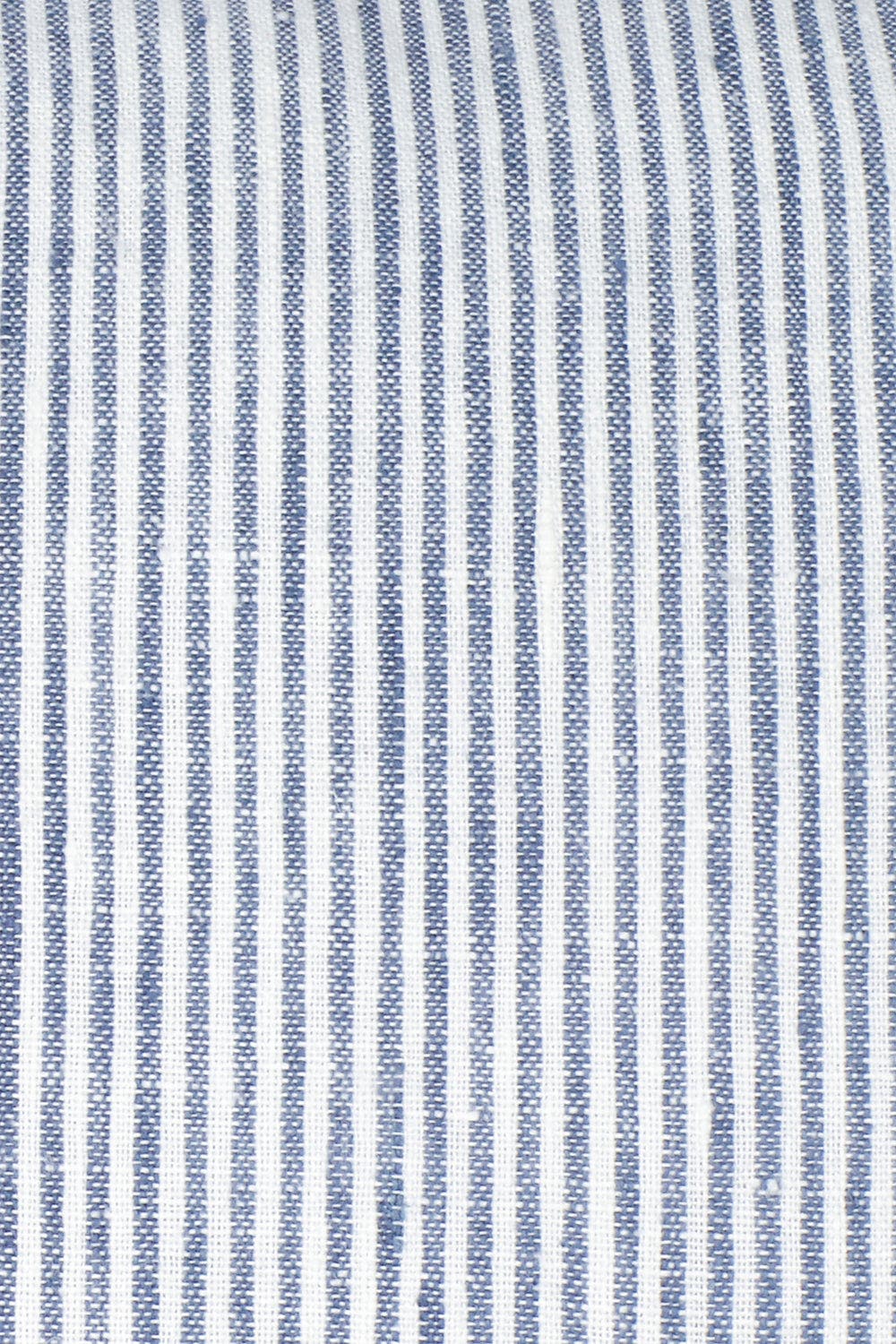Anaya So Soft Linen Table Runner in Chambray Blue Pinstripe 
