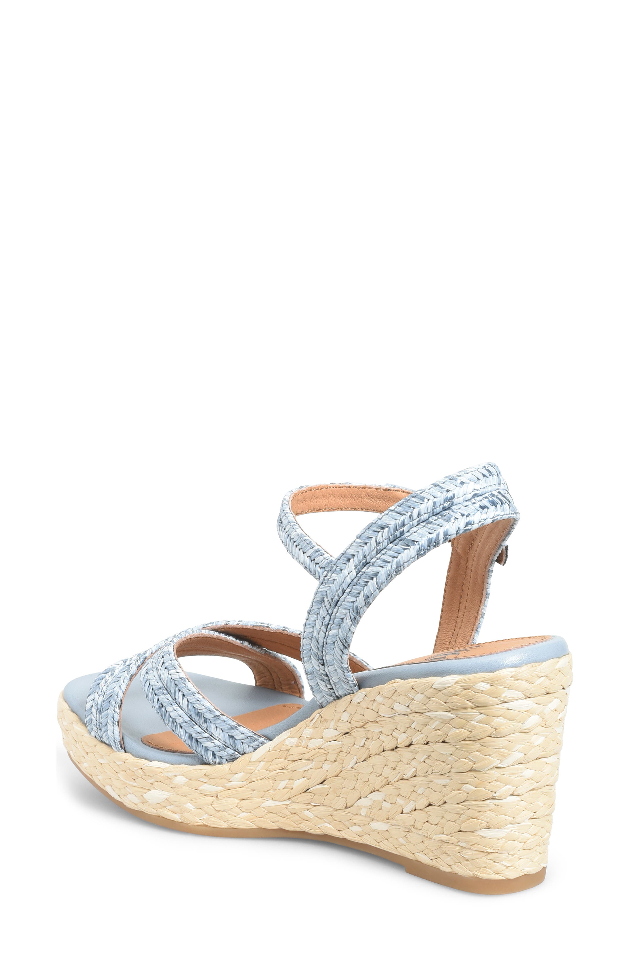 Newbury Espadrille Ankle Strap Platform Wedge Sandal, Alternate, color, BLUE