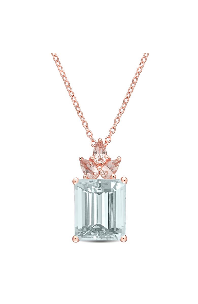 Julianna B. Aquamarine & Morganite Drop Necklace, Main, color, Aquamarine