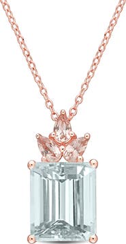 Julianna B. Aquamarine & Morganite Drop Necklace