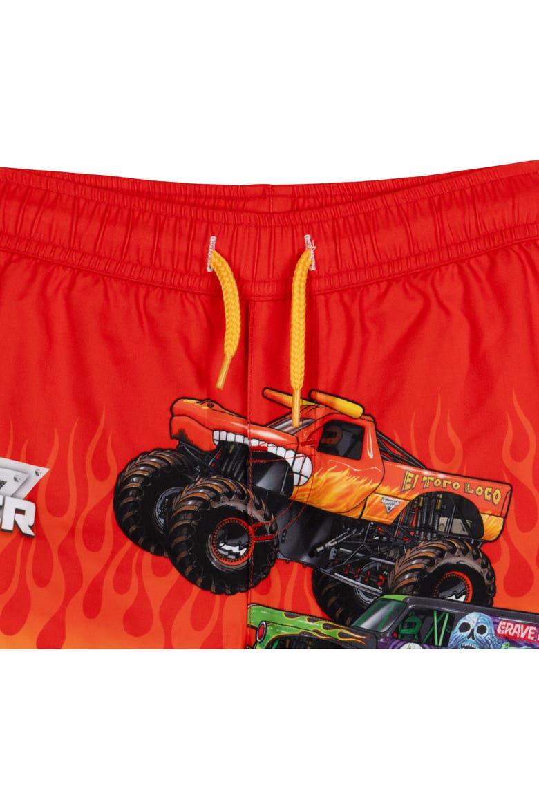 Swimwear Swim Trunks, Alternate, color, Grave Digger Flame