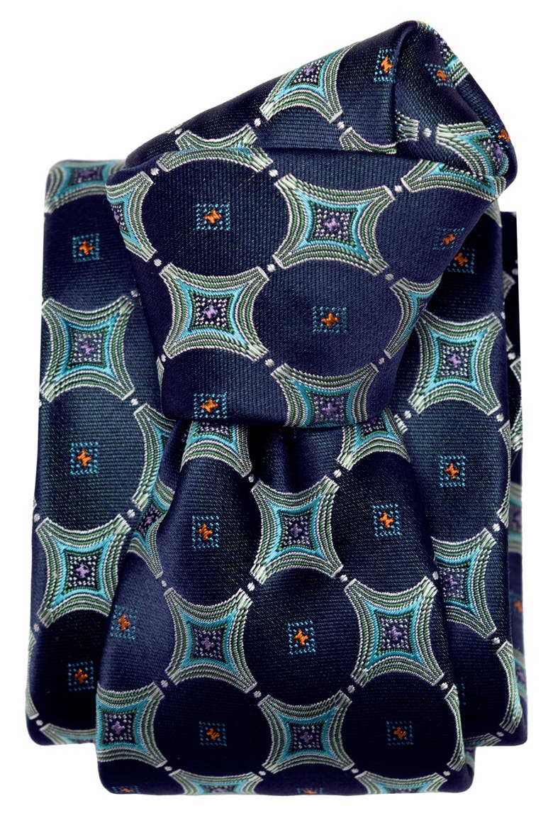 Zuccari - Extra Long Silk Jacquard Tie for Men, Alternate, color, Sea Blue