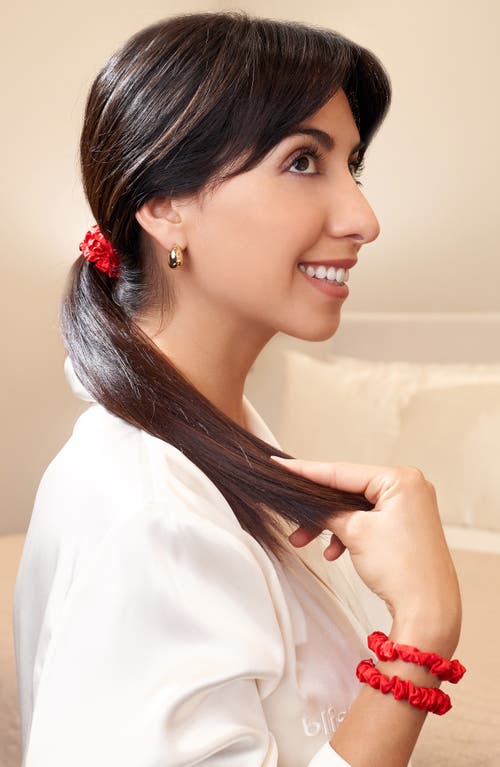 Blissy 3-pack Skinny Silk Scrunchies In Red