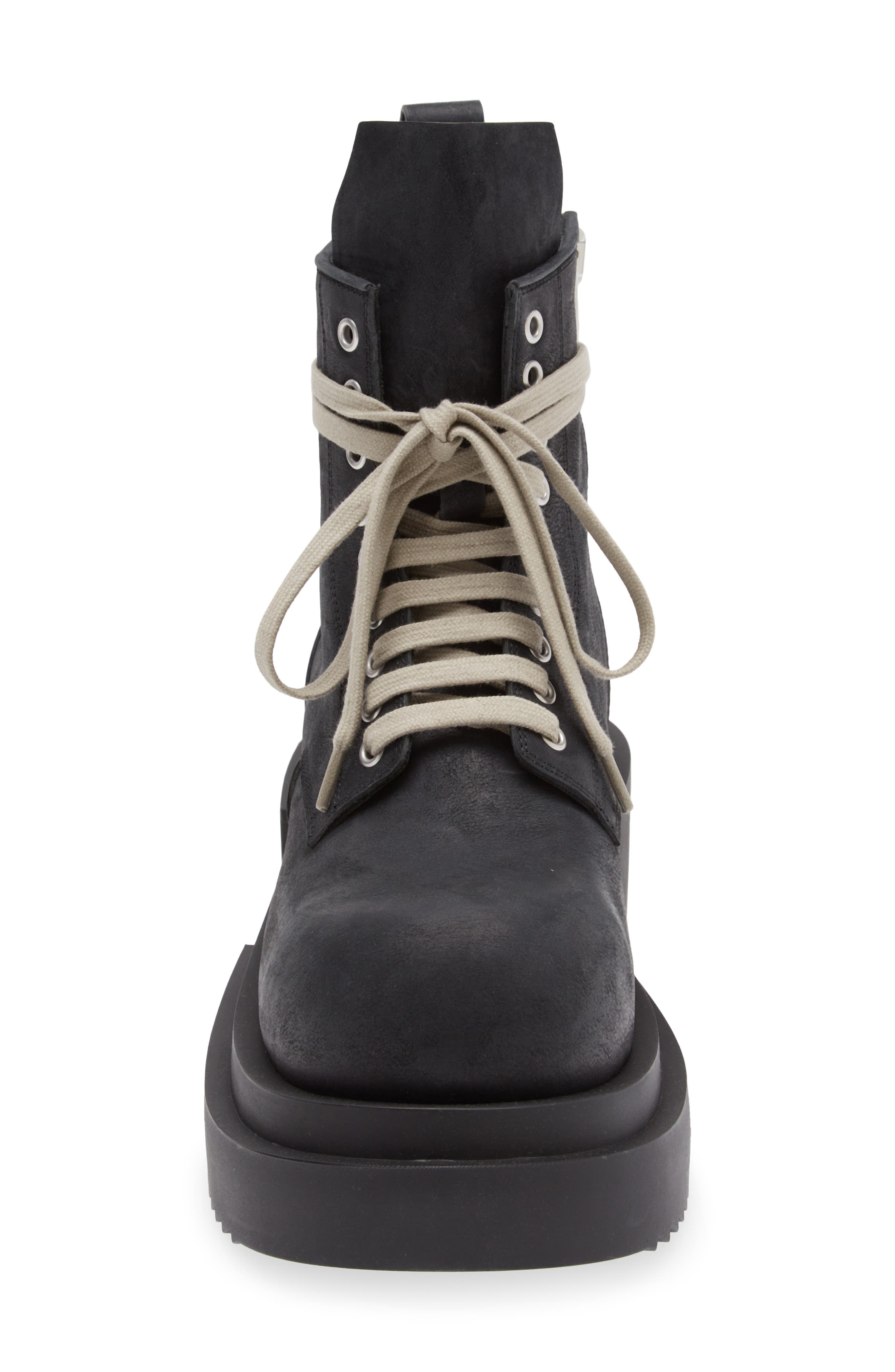 Rick Owens Lido Laced Combat Boot, Alternate, color, 