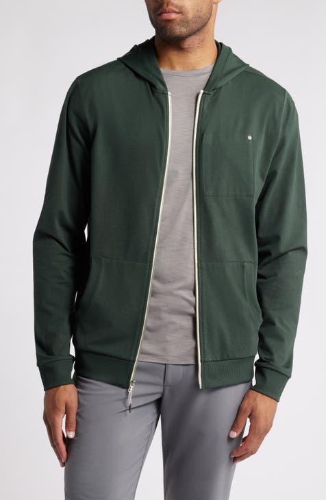 Green zip up hoodie mens on sale