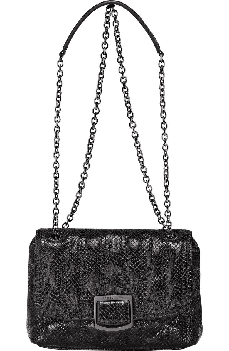 Longchamp Snakeskin Embossed Convertible Shoulder Bag, Main, color,