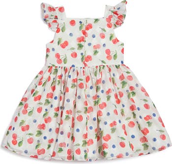 Kids' Cherry Print Chiffon Dress