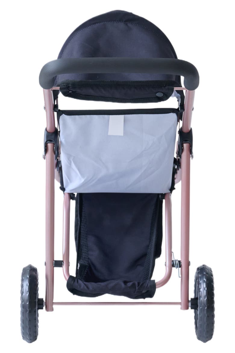 Olivia's Little World Polka Dot Baby Doll Jogging Stroller, Alternate, color, BLACK