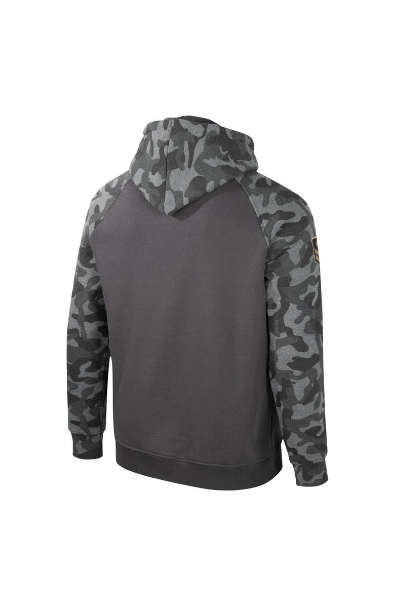 COLOSSEUM Men's Colosseum Charcoal Iowa Hawkeyes OHT Military Appreciation Camo Raglan Pullover Hoodie, Alternate, color, Charcoal